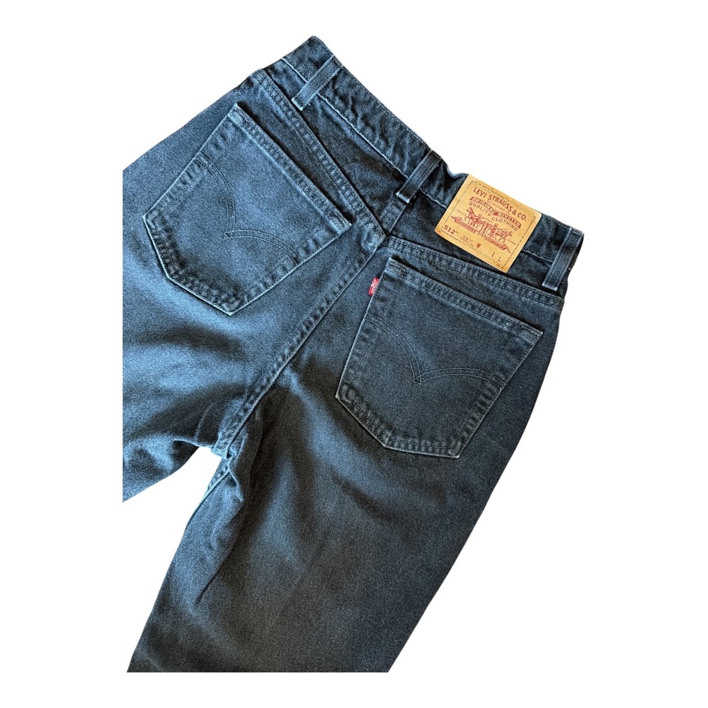 Vtg 90's Levis 512 Slim Fit Taper Leg Jeans Faded Black High Rise Denim Sz 11 L